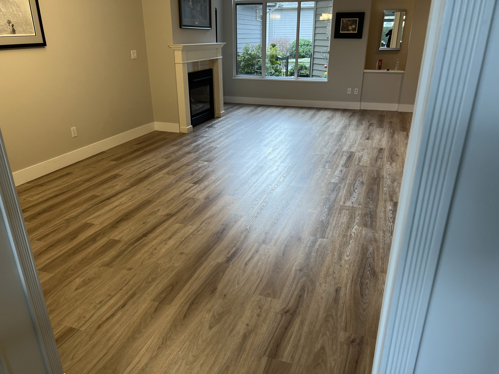 Newly installed vinyl flooring in a house in Vancouver 